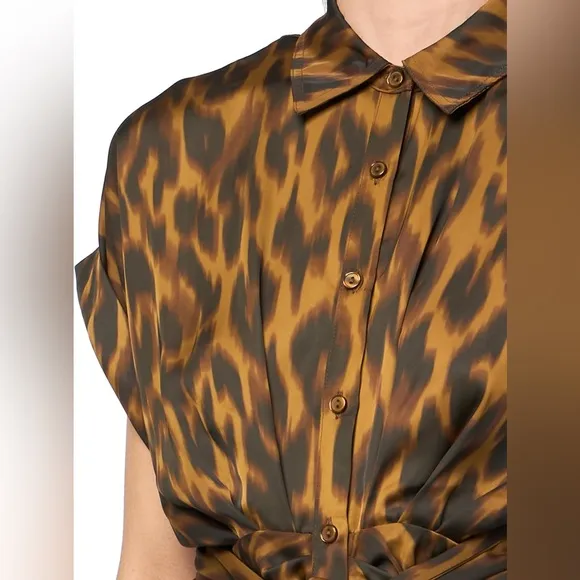 ❤️❤️ Steve Madden Women's Tori Dress Leopard Print Midi Dress❤️❤️