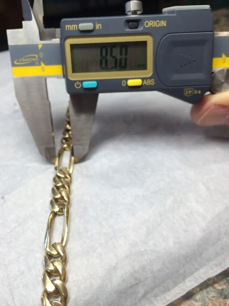 14k Solid Gold Men's Figaro Bracelet 8 Inches 36.0 Grams