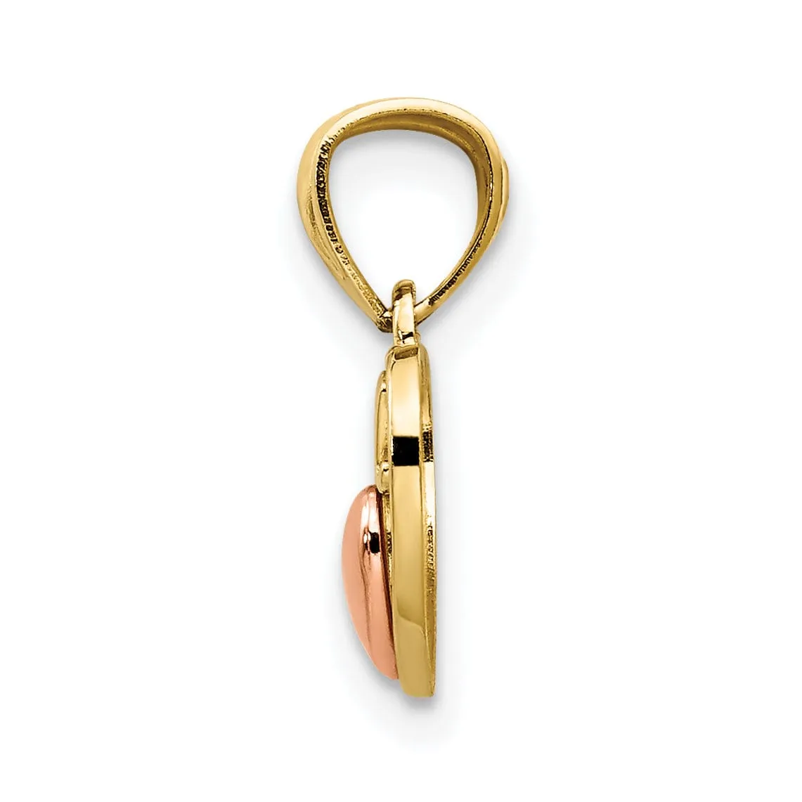14k Two Tone Gold Mini I Love U Charm Pendant