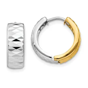 14k Two-tone Polished Hoop Earrings