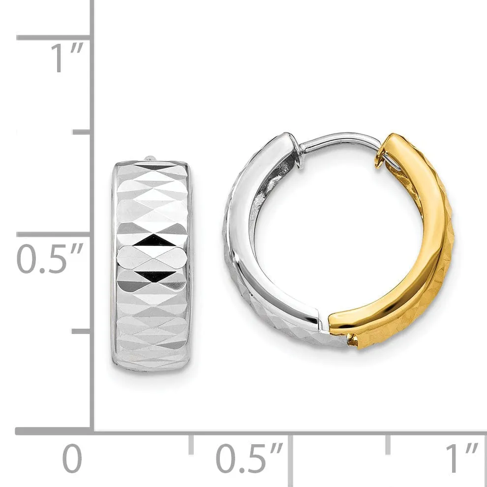 14k Two-tone Polished Hoop Earrings