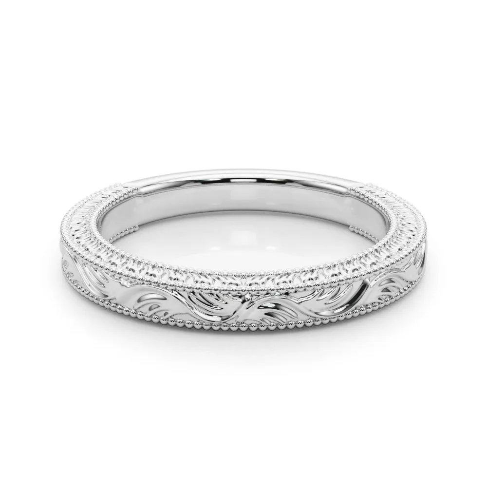 14K vintage Style Ladies Wedding Band / Mens Wedding Band