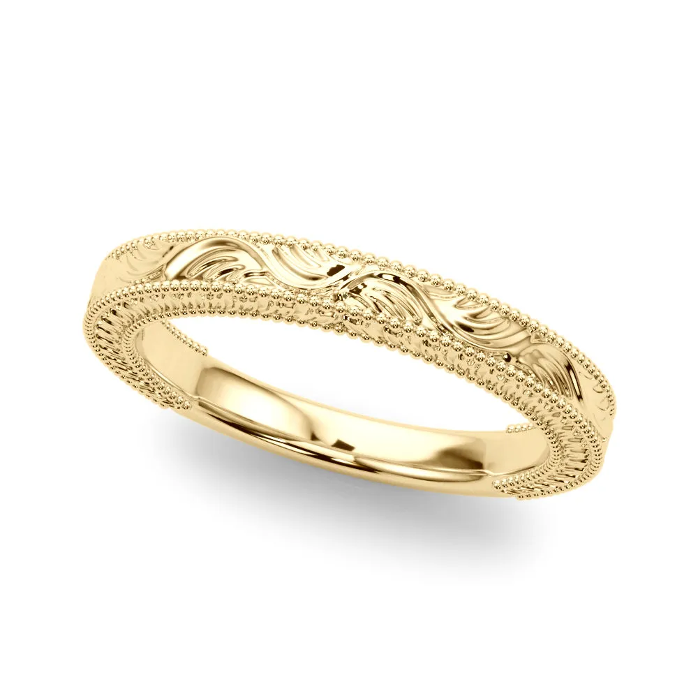14K vintage Style Ladies Wedding Band / Mens Wedding Band