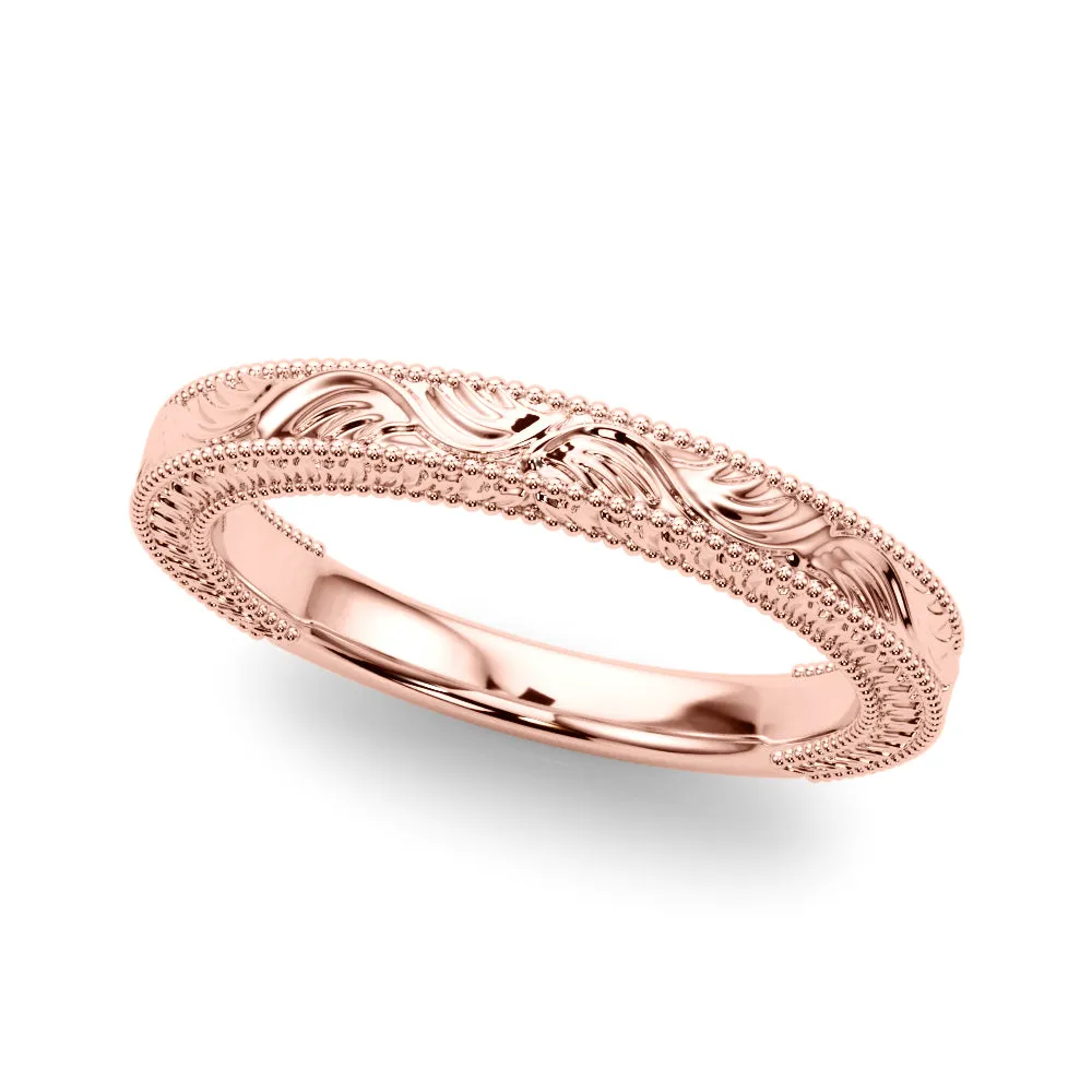 14K vintage Style Ladies Wedding Band / Mens Wedding Band