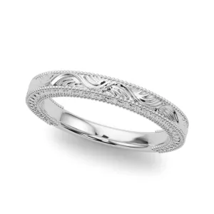 14K vintage Style Ladies Wedding Band / Mens Wedding Band
