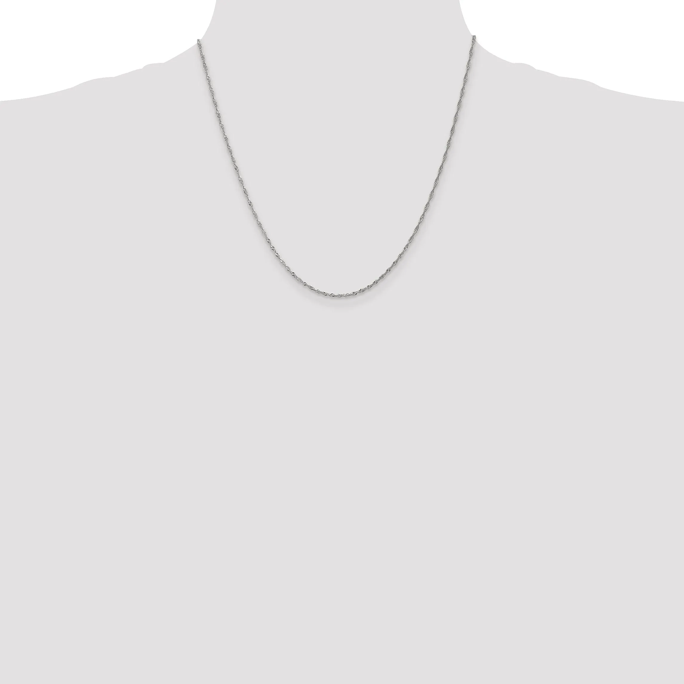 14k White Gold 1.40mm Polished Singapore Chain