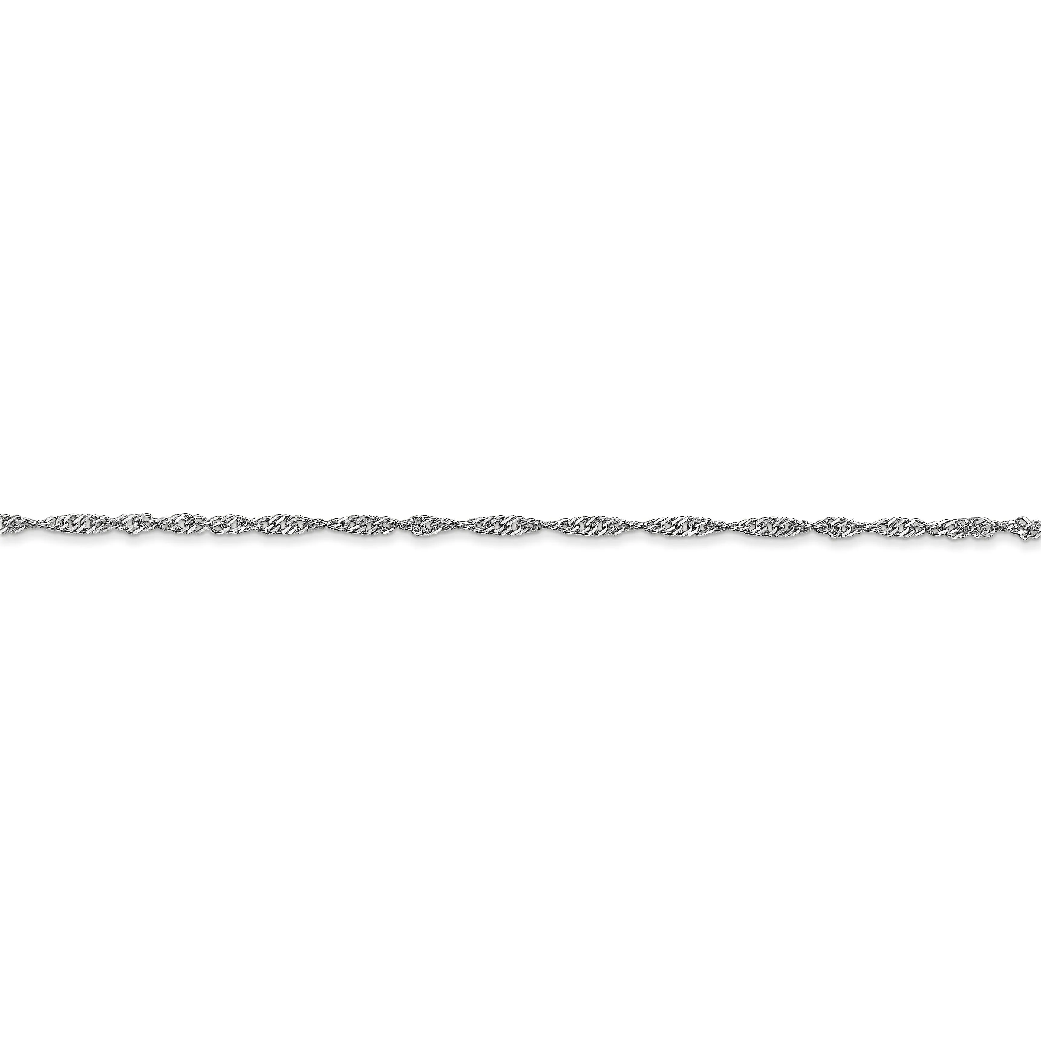14k White Gold 1.40mm Polished Singapore Chain