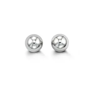14K White Gold 7MM Ball Earrings