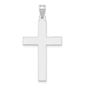 14k White Gold Polished Cross Pendant