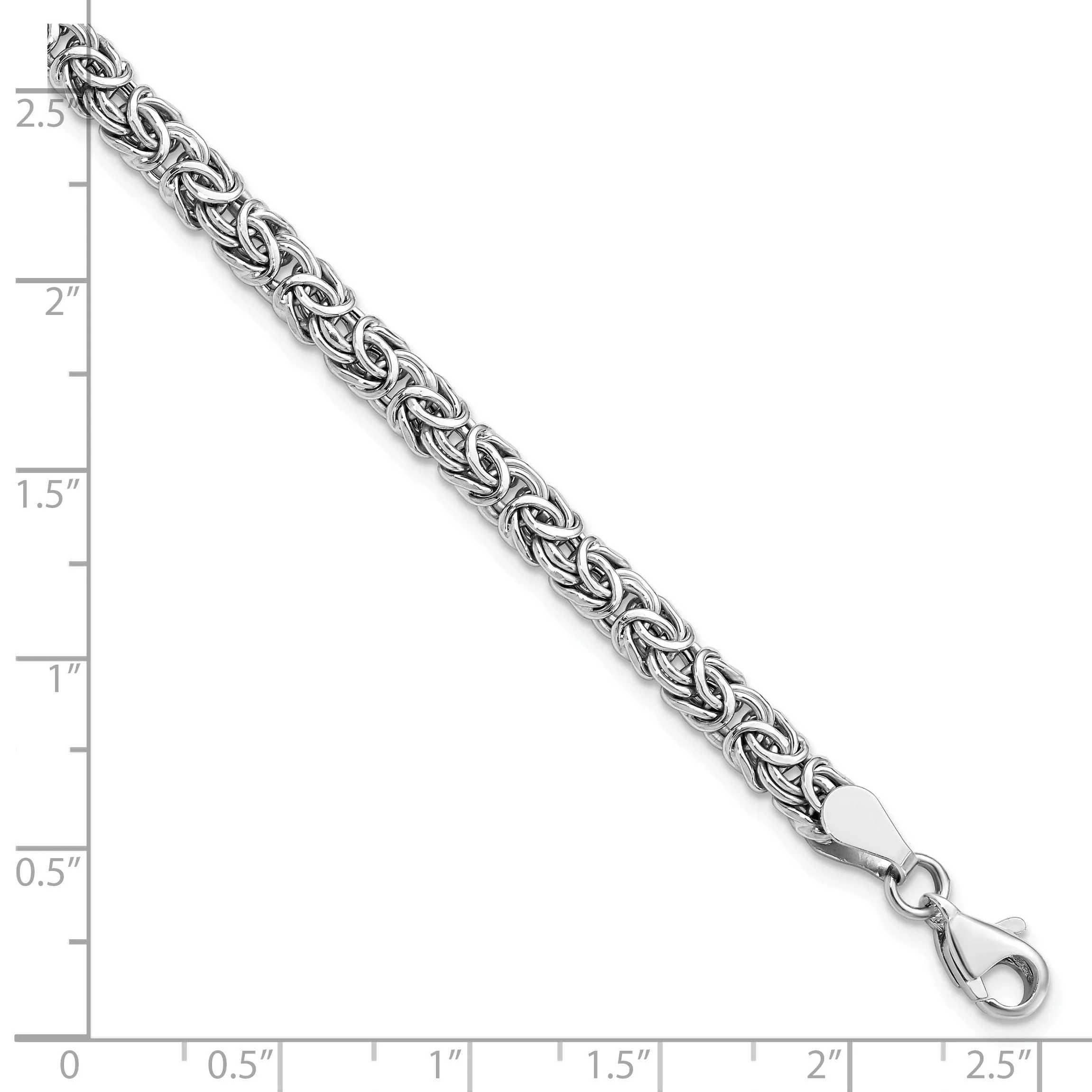 14k White Gold Polished Fancy Link Bracelet