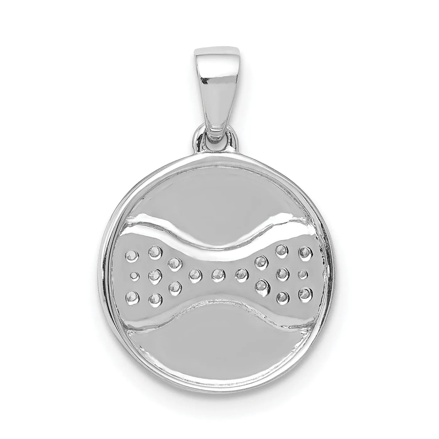 14k White Gold Polished Finish Open Back with Diamonds Bone Charm Pendant