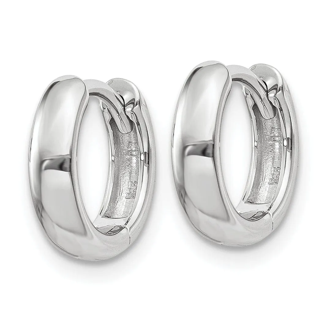 14k White Gold Polished Hoop Earrings