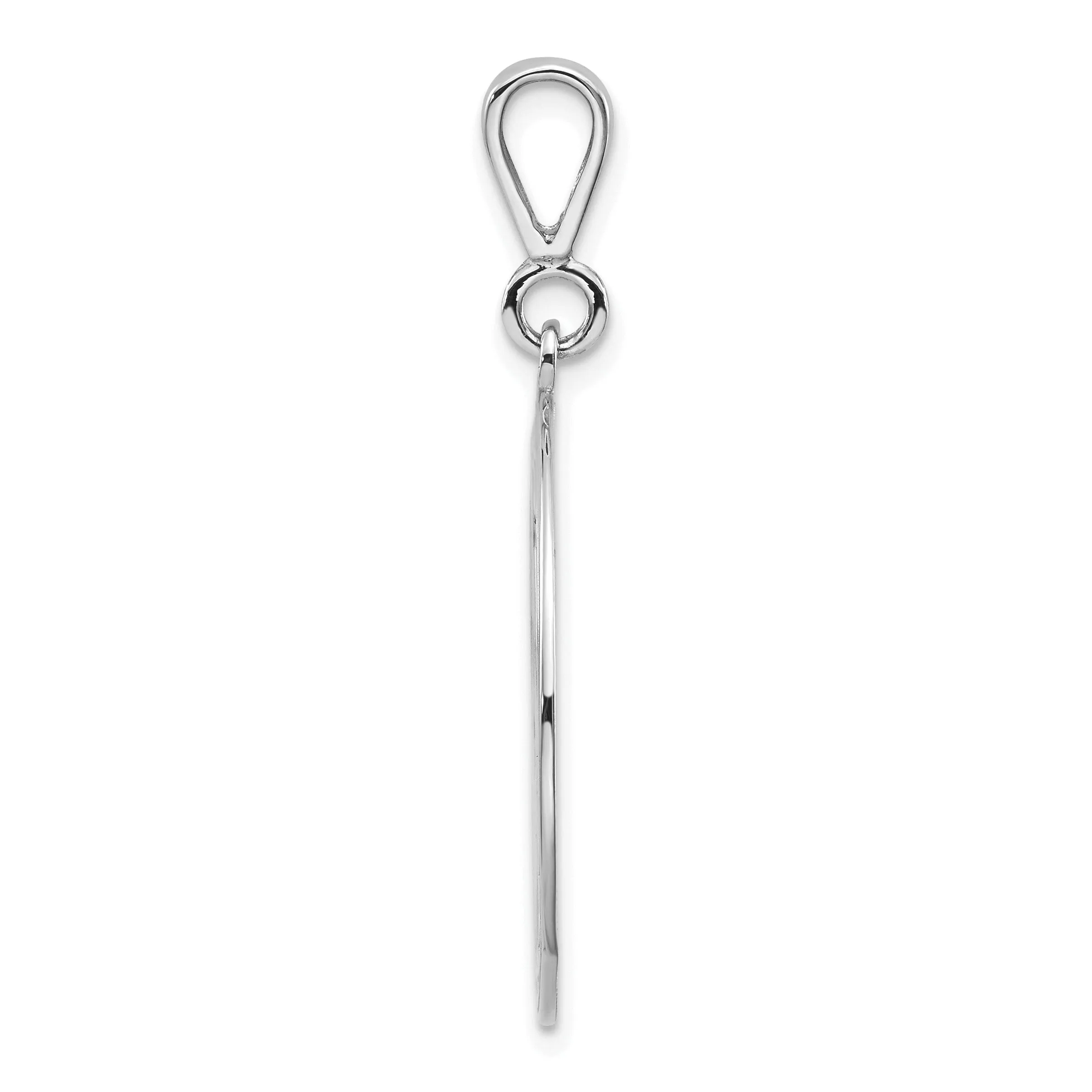 14k White Gold Polished Large Masonic Pendant