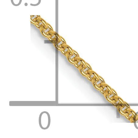 14k Yellow Gold 1.4 mm Round Cable Chain