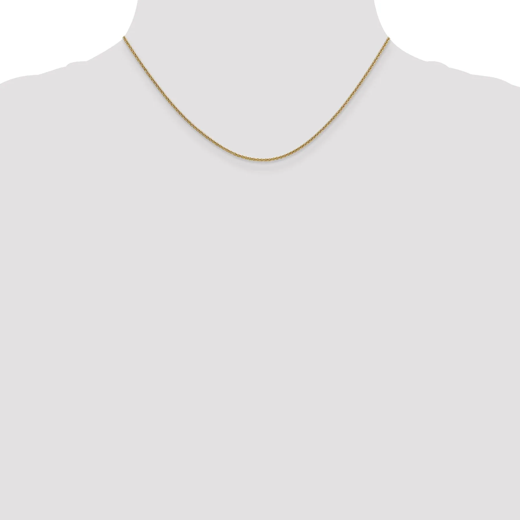 14k Yellow Gold 1.4 mm Round Cable Chain