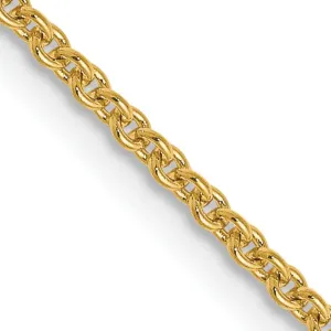 14k Yellow Gold 1.4 mm Round Cable Chain