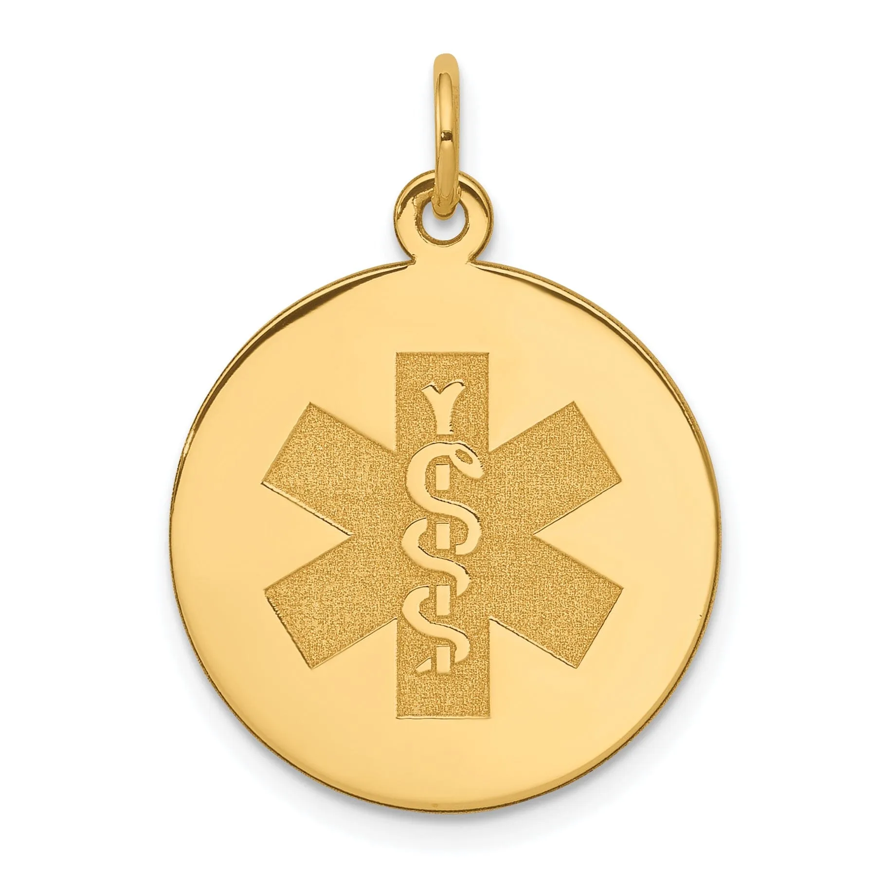 14k Yellow Gold Medical Alert Pendant