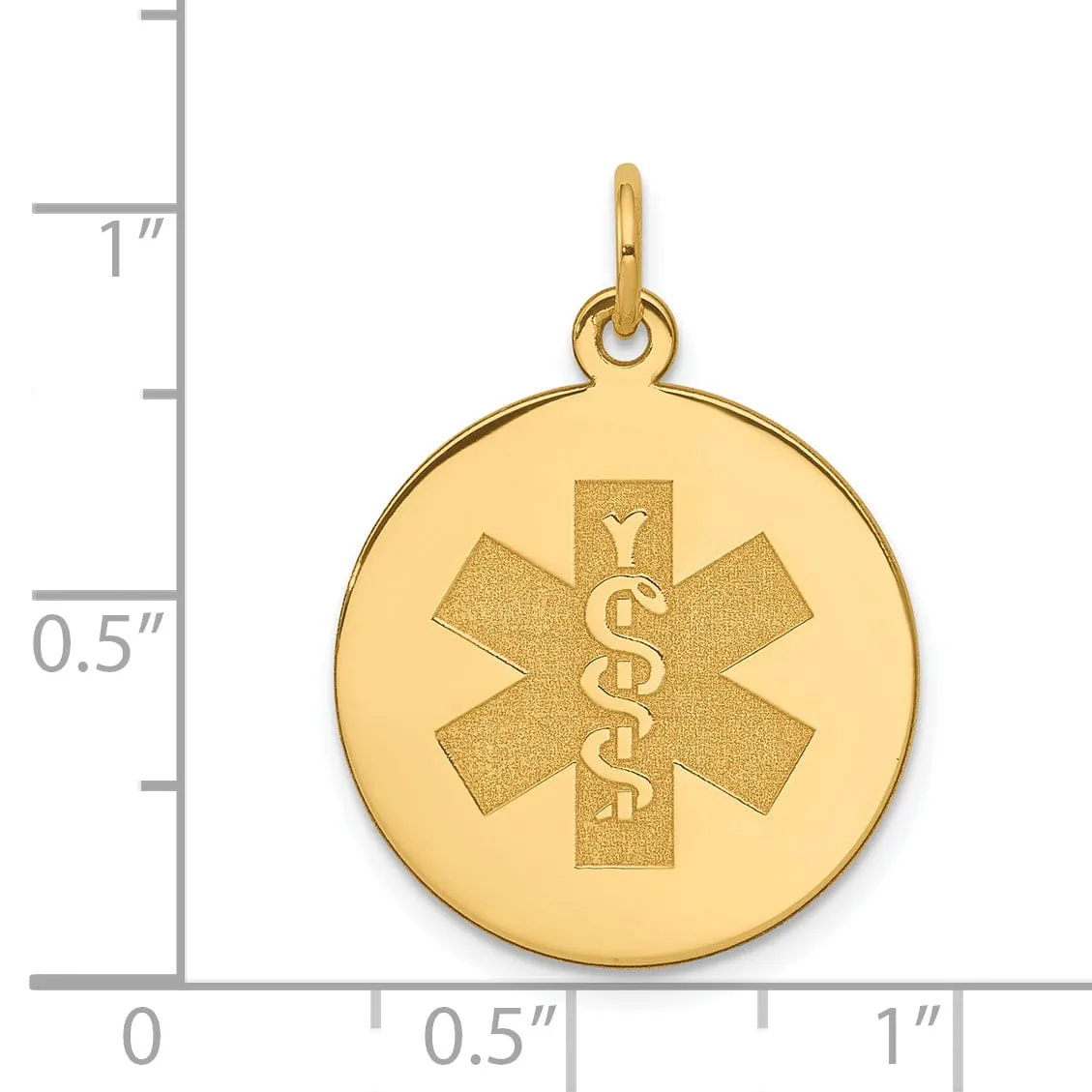 14k Yellow Gold Medical Alert Pendant