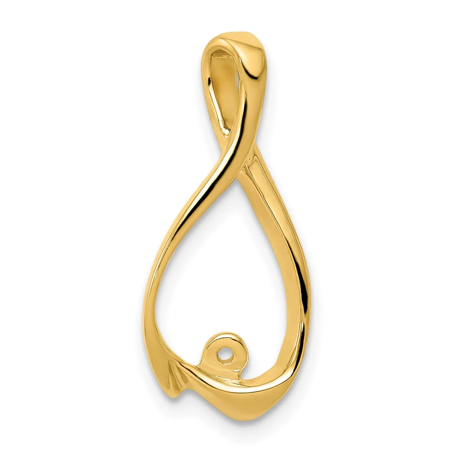 14k Yellow Gold Peg Set Chain Slide Pendant