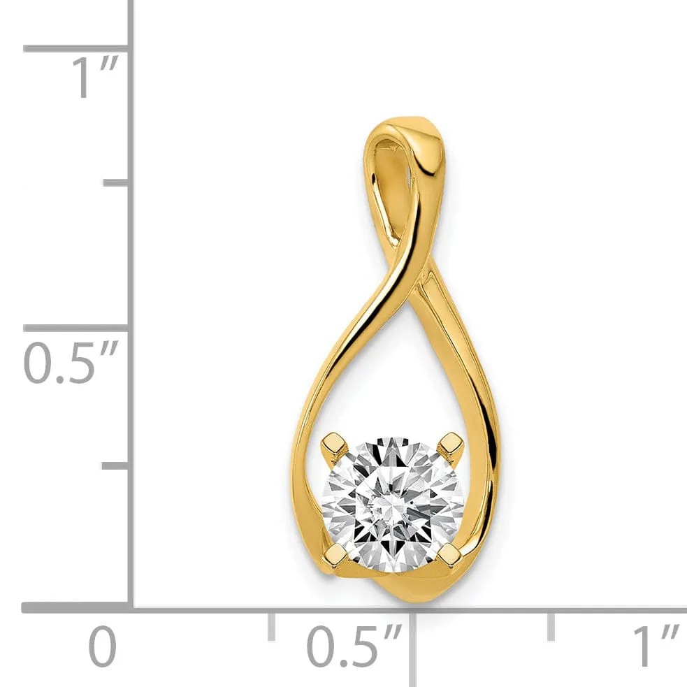 14k Yellow Gold Peg Set Chain Slide Pendant