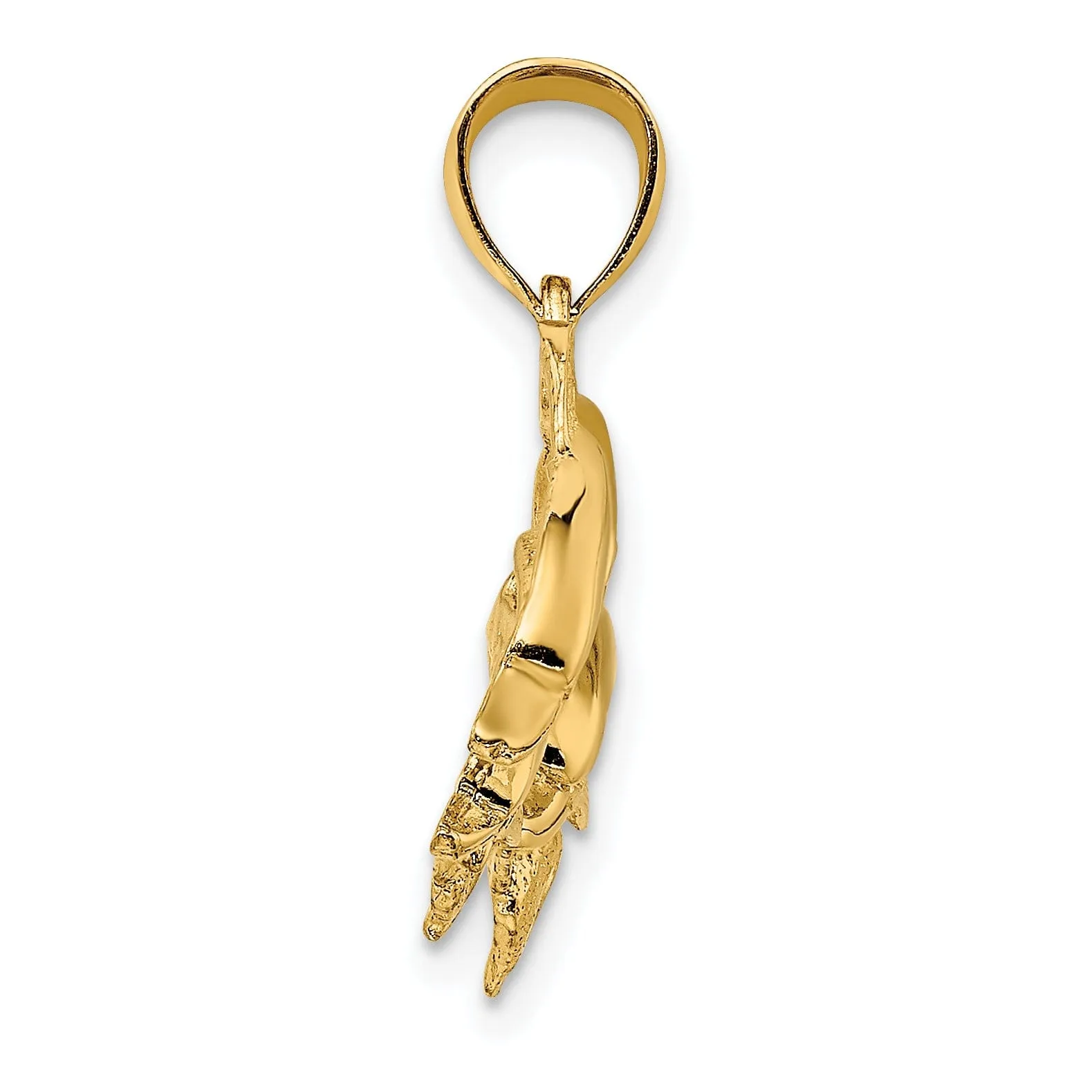 14K Yellow Gold Polished 2-D Four Dolphins Swimming Pendant