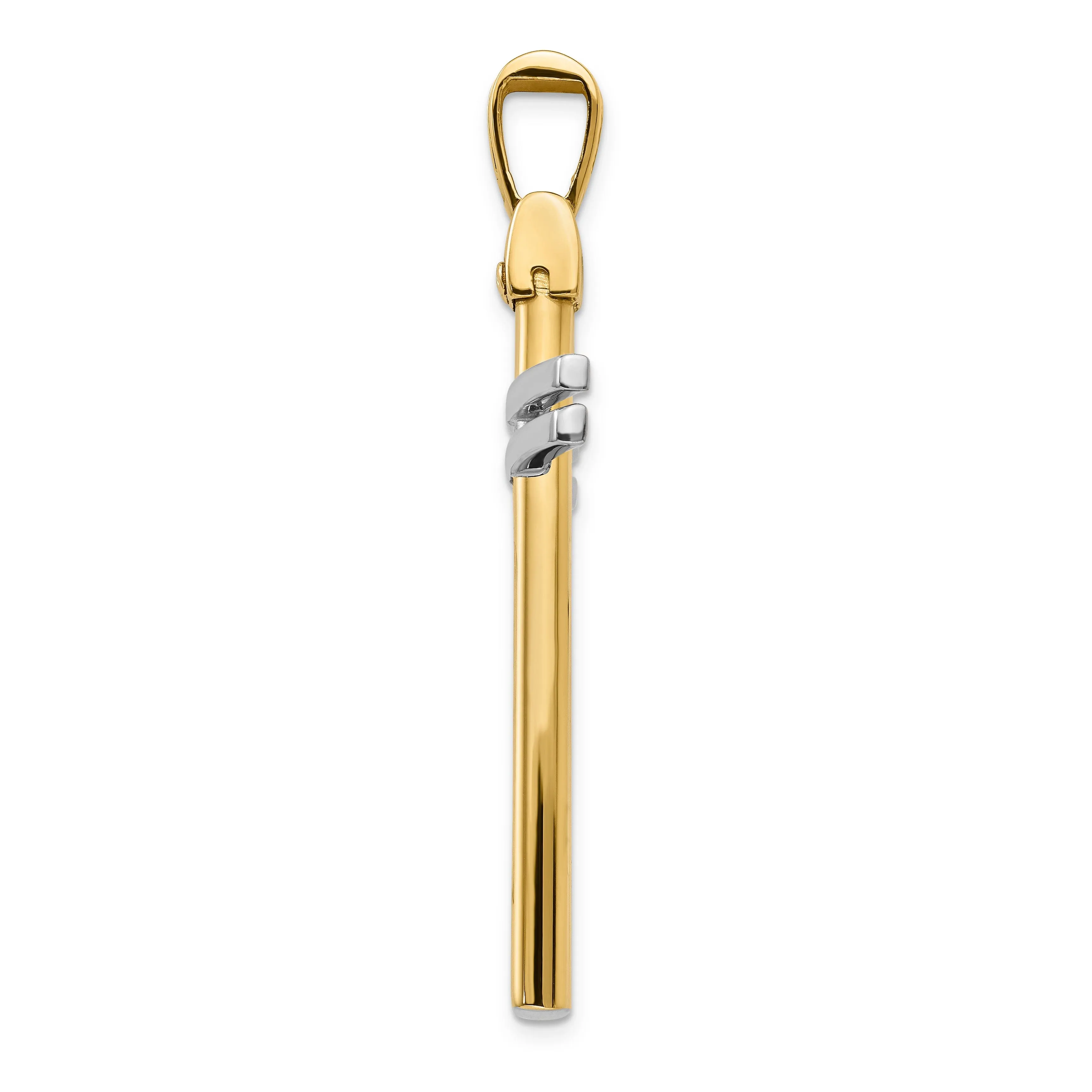 14k Yellow Gold Polished Cross Pendant