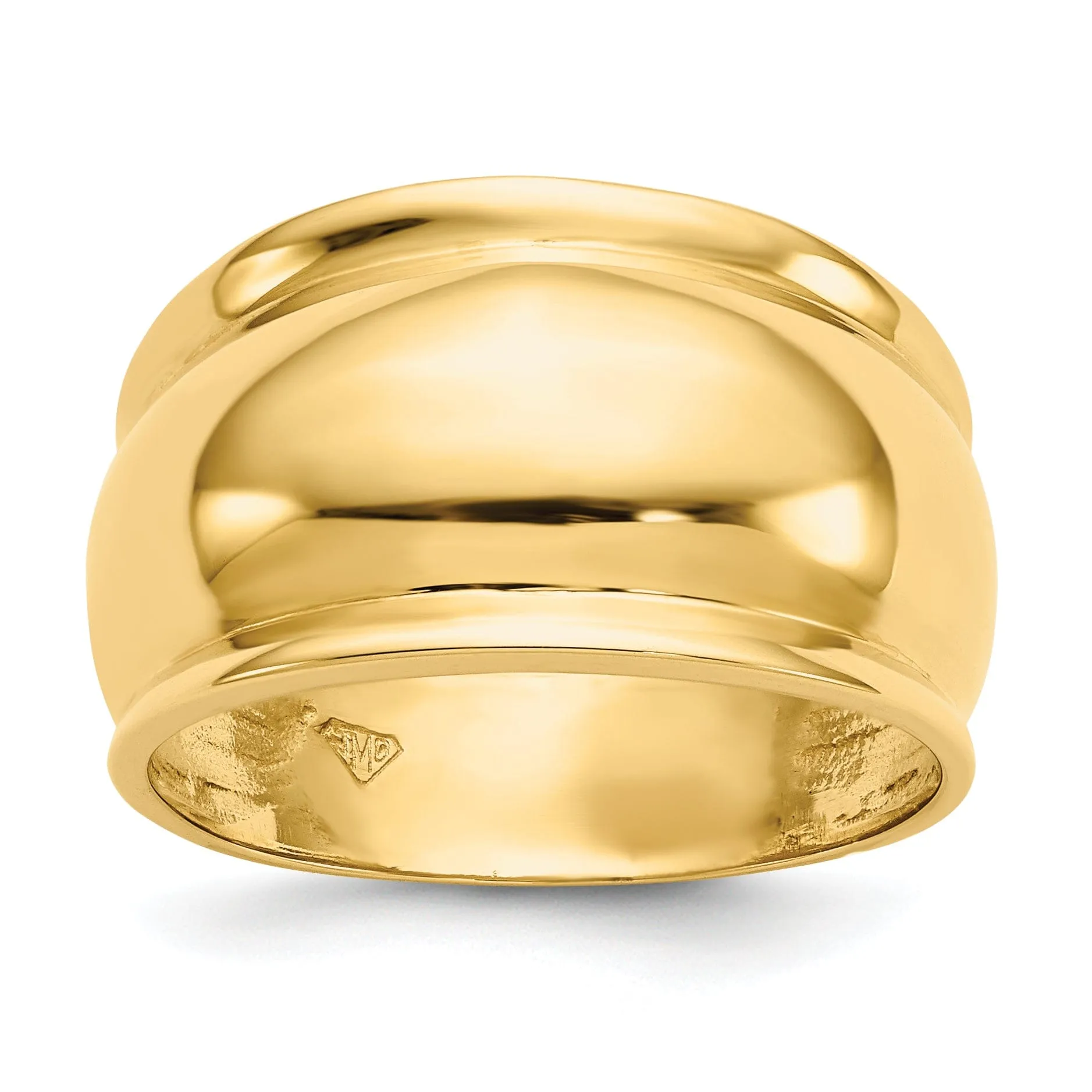 14k Yellow Gold Polished Dome Ring