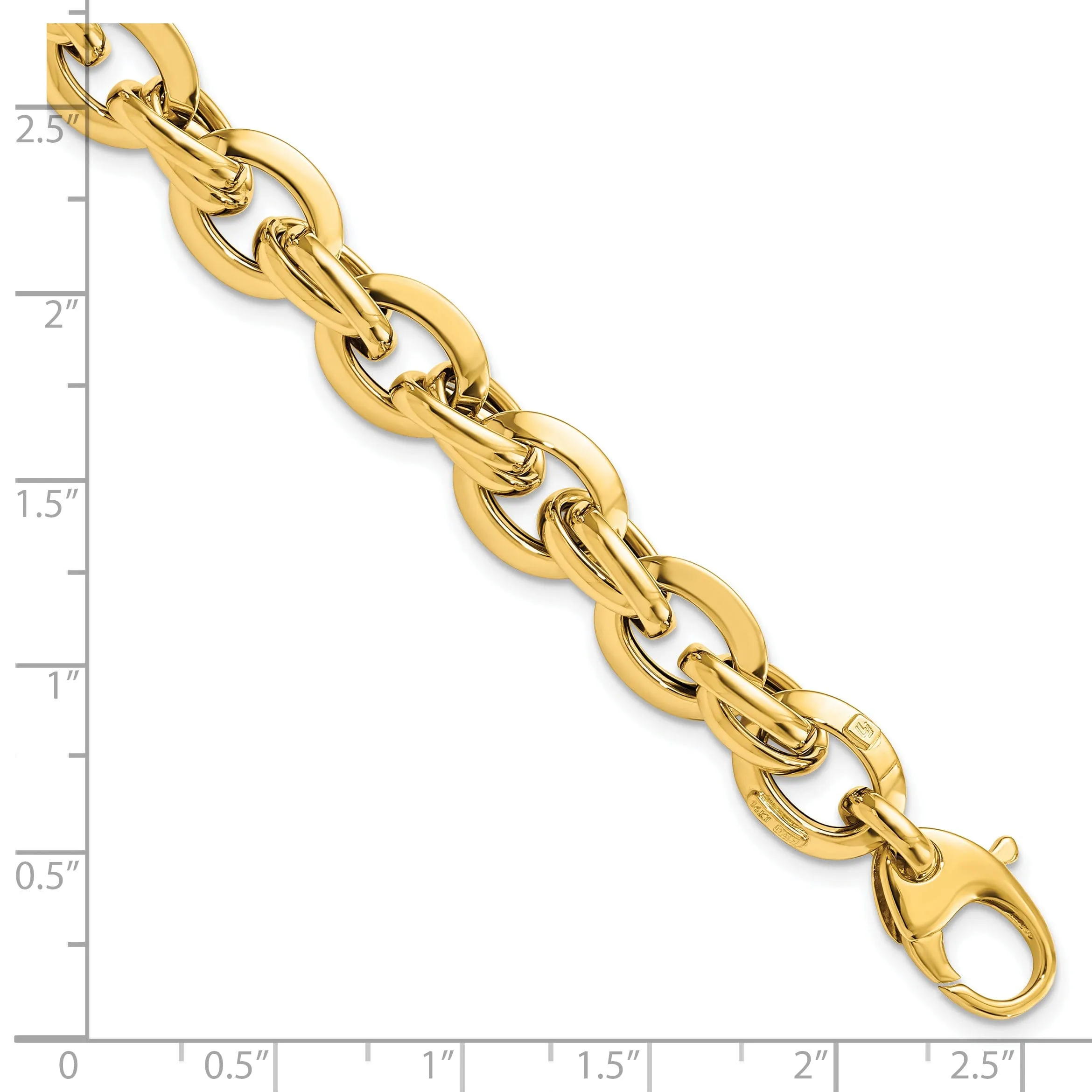 14k Yellow Gold Polished Fancy Link Bracelet