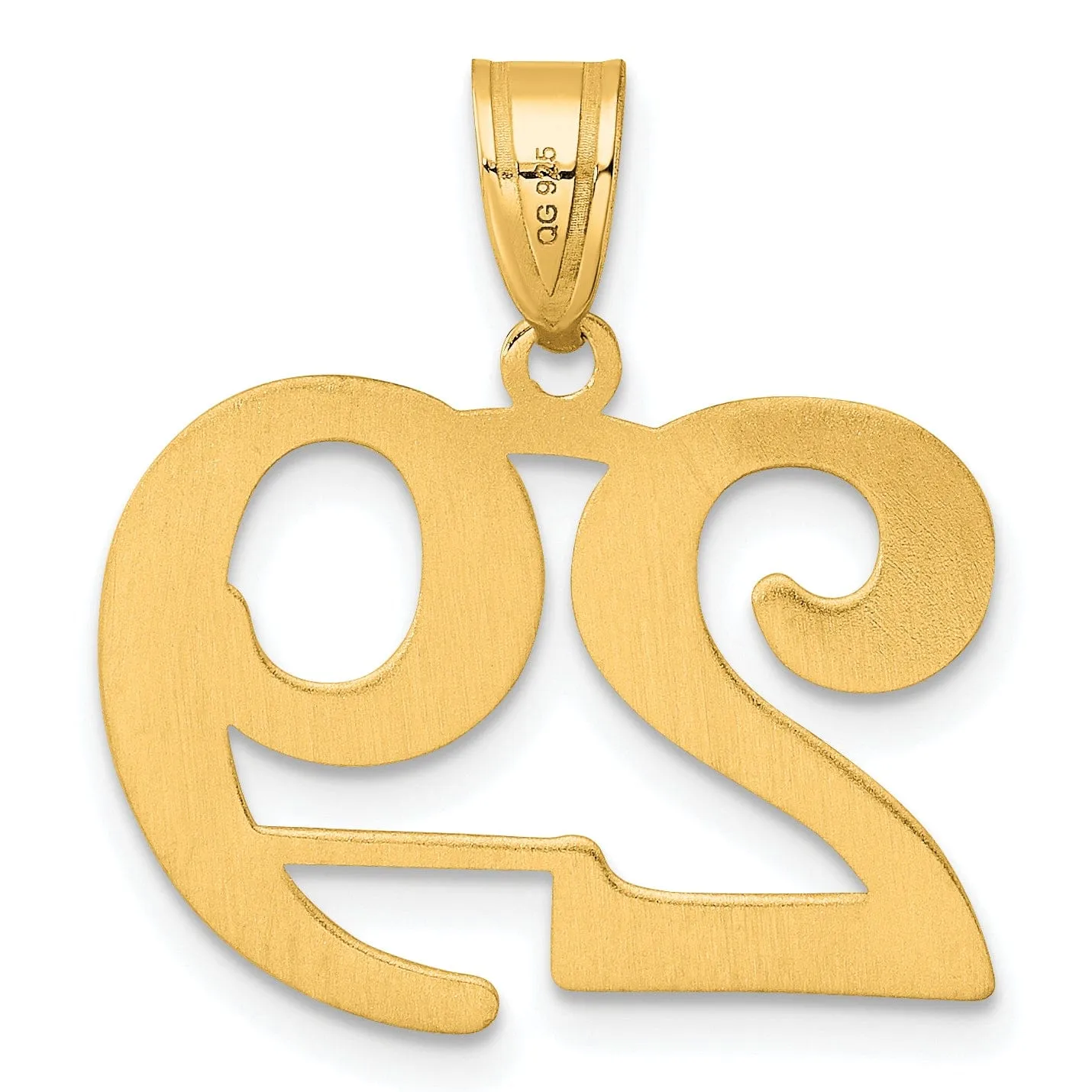 14k Yellow Gold Polished Finish Number 29 Charm Pendant