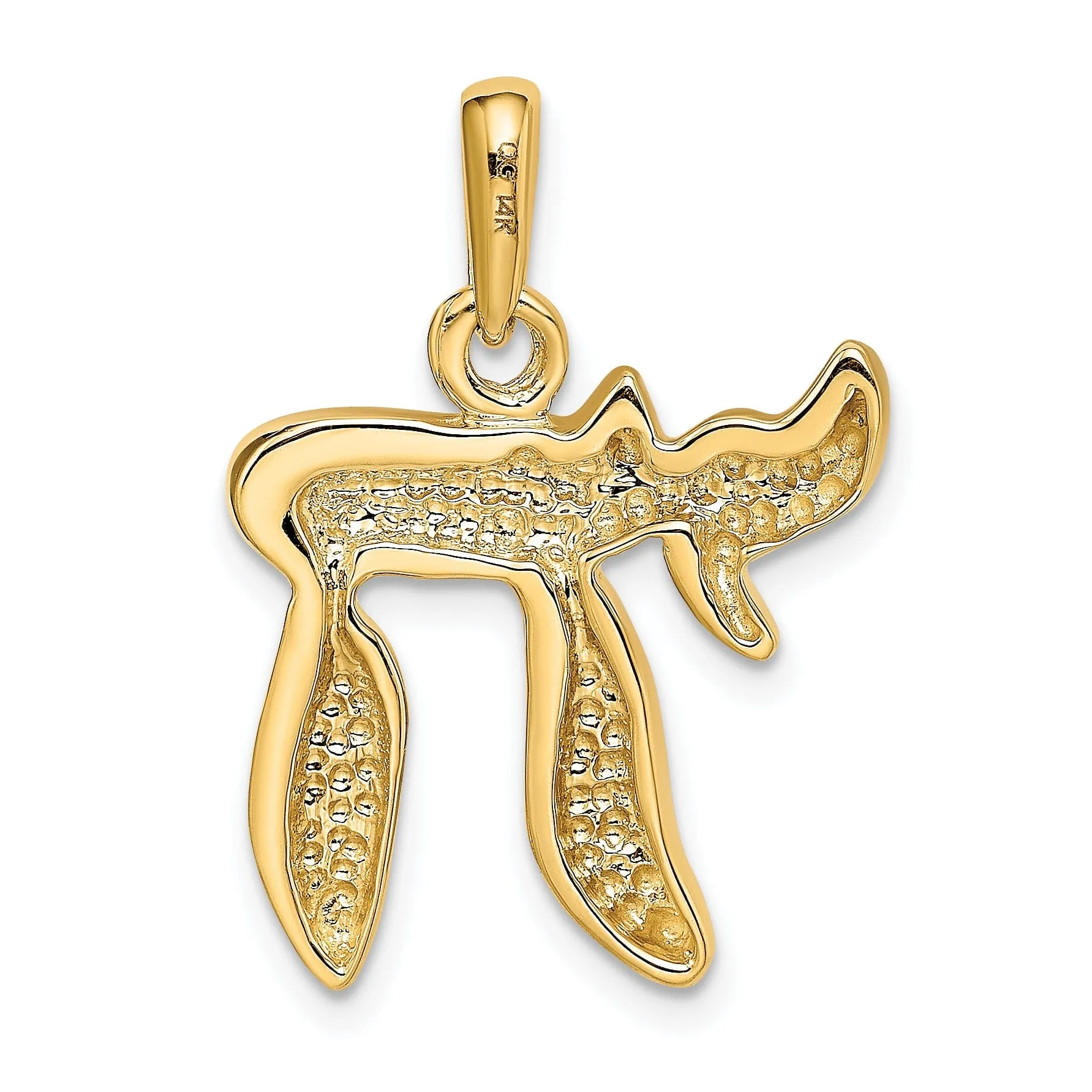 14K Yellow Gold Polished Finish Solid Chai Design Charm Pendant