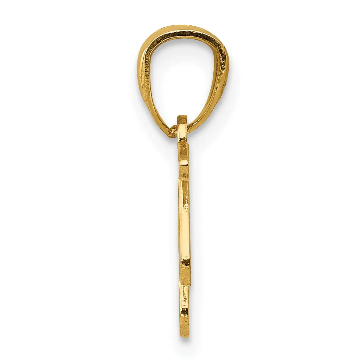 14k Yellow Gold Solid Music Notes Pendant