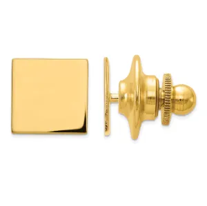 14k Yellow Gold Solid Square Design Tie Tac