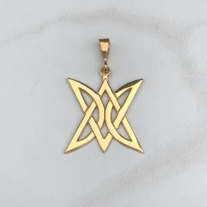 14KT Yellow Gold Celtic Trinity Triangle Pendant Charm