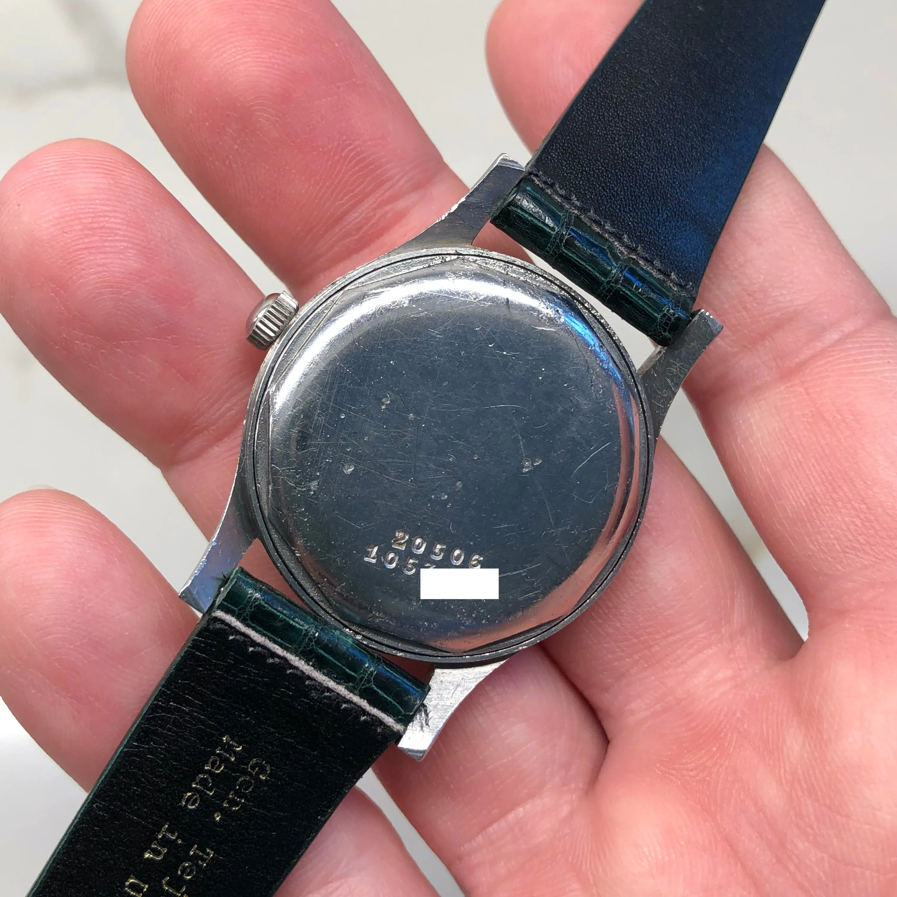1940s Universal Geneve 20506 Radium Multiscale Dial Faceted Steel Case Caliber 267 Wristwatch