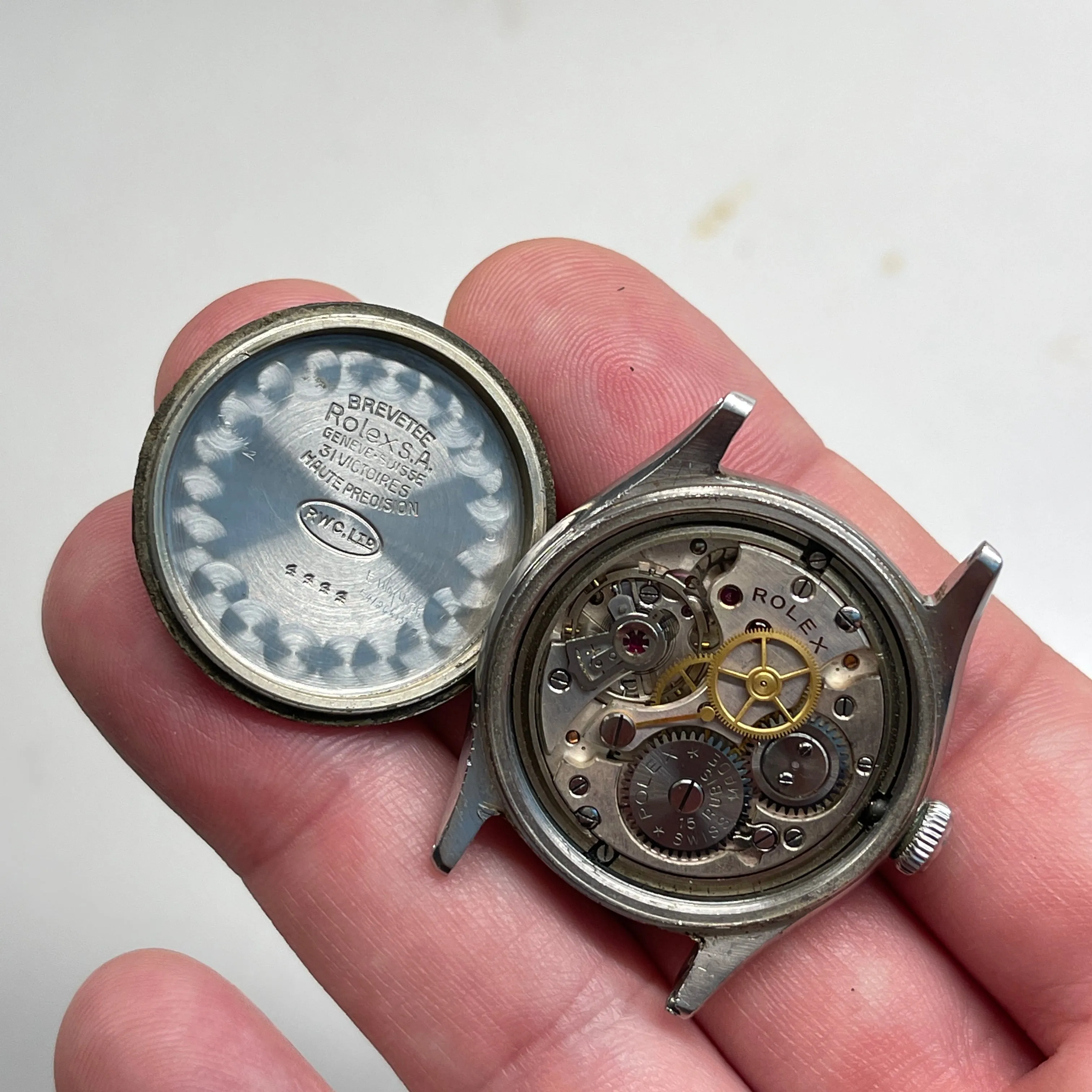 1945 Vintage Rolex Oyster Royal 4444 Shock Resisting Dial Manual Wristwatch