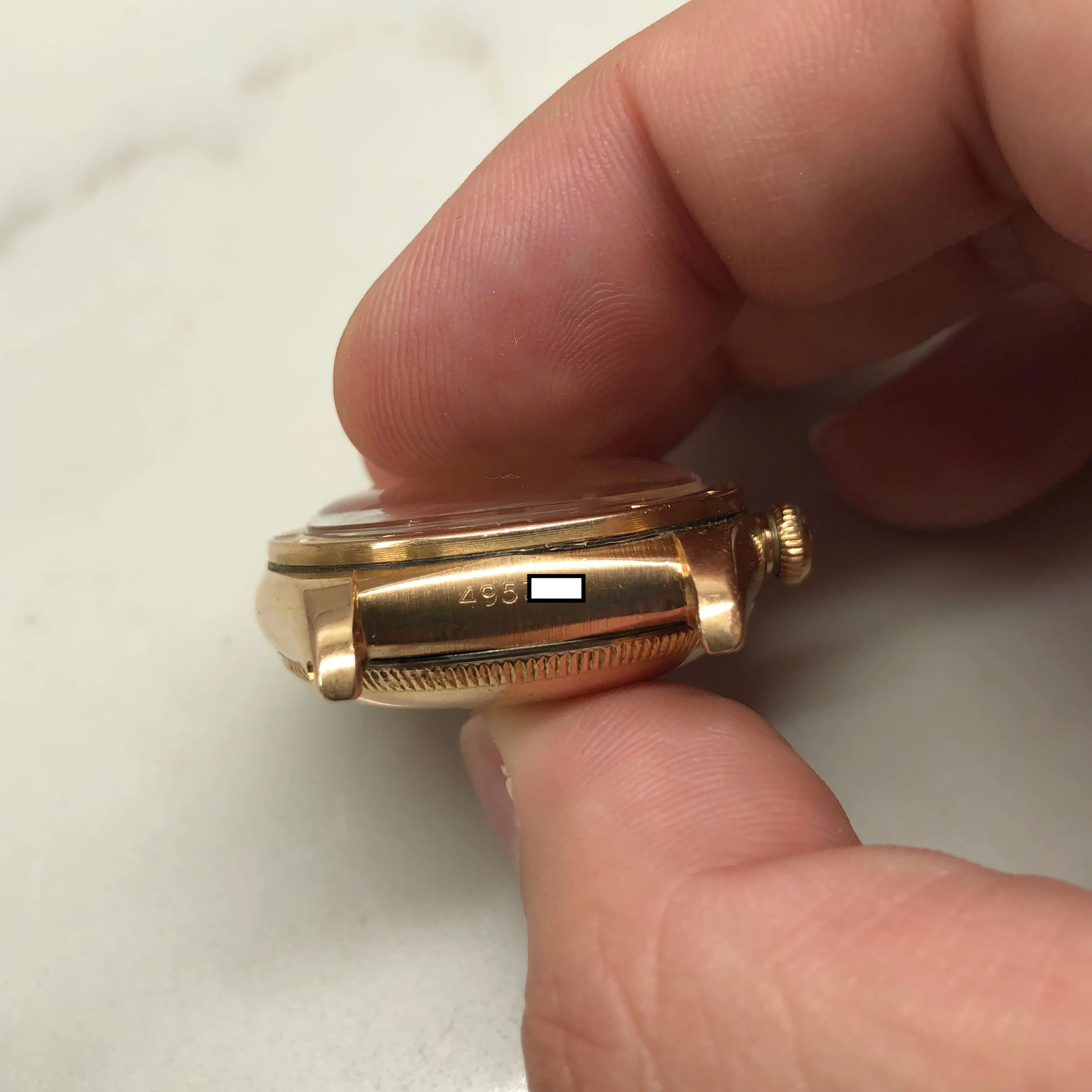 1946 Rolex Oyster Perpetual Bubbleback 3372 Chronometer 14K Rose Gold Automatic Wristwatch