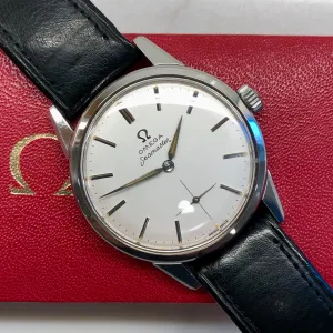 1950s Omega Seamaster Stainless Steel Dress Watch Manual 35mm Wristwatch