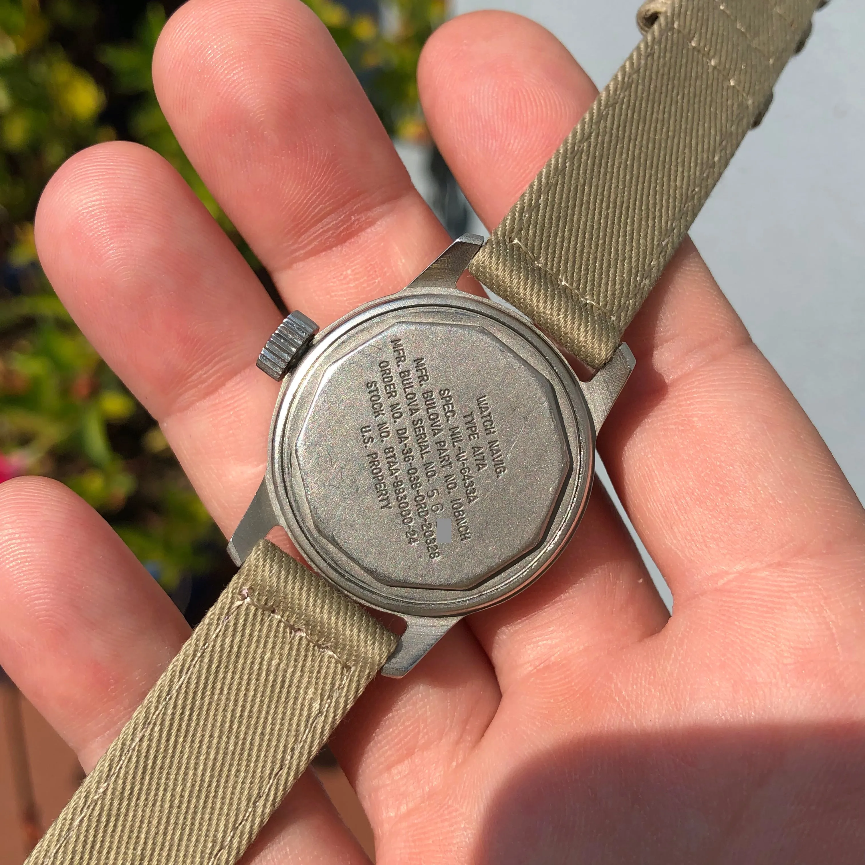 1950s Vintage Bulova A17A U.S. Military Hacking Navigational Wristwatch