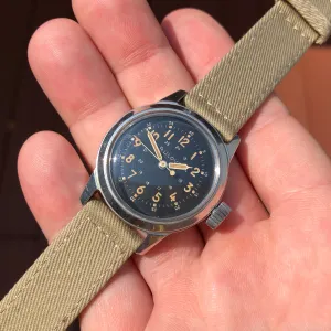 1950s Vintage Bulova A17A U.S. Military Hacking Navigational Wristwatch