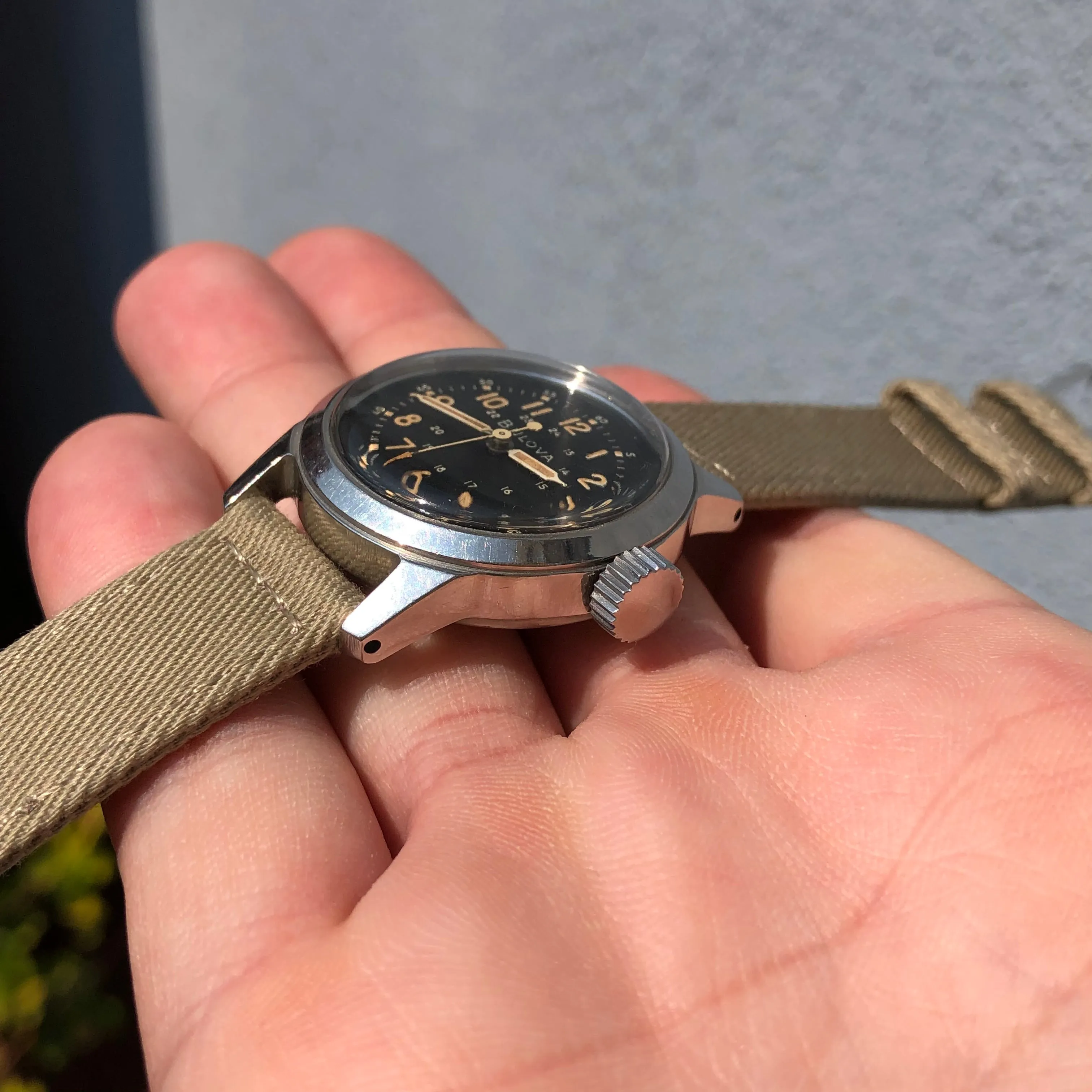 1950s Vintage Bulova A17A U.S. Military Hacking Navigational Wristwatch