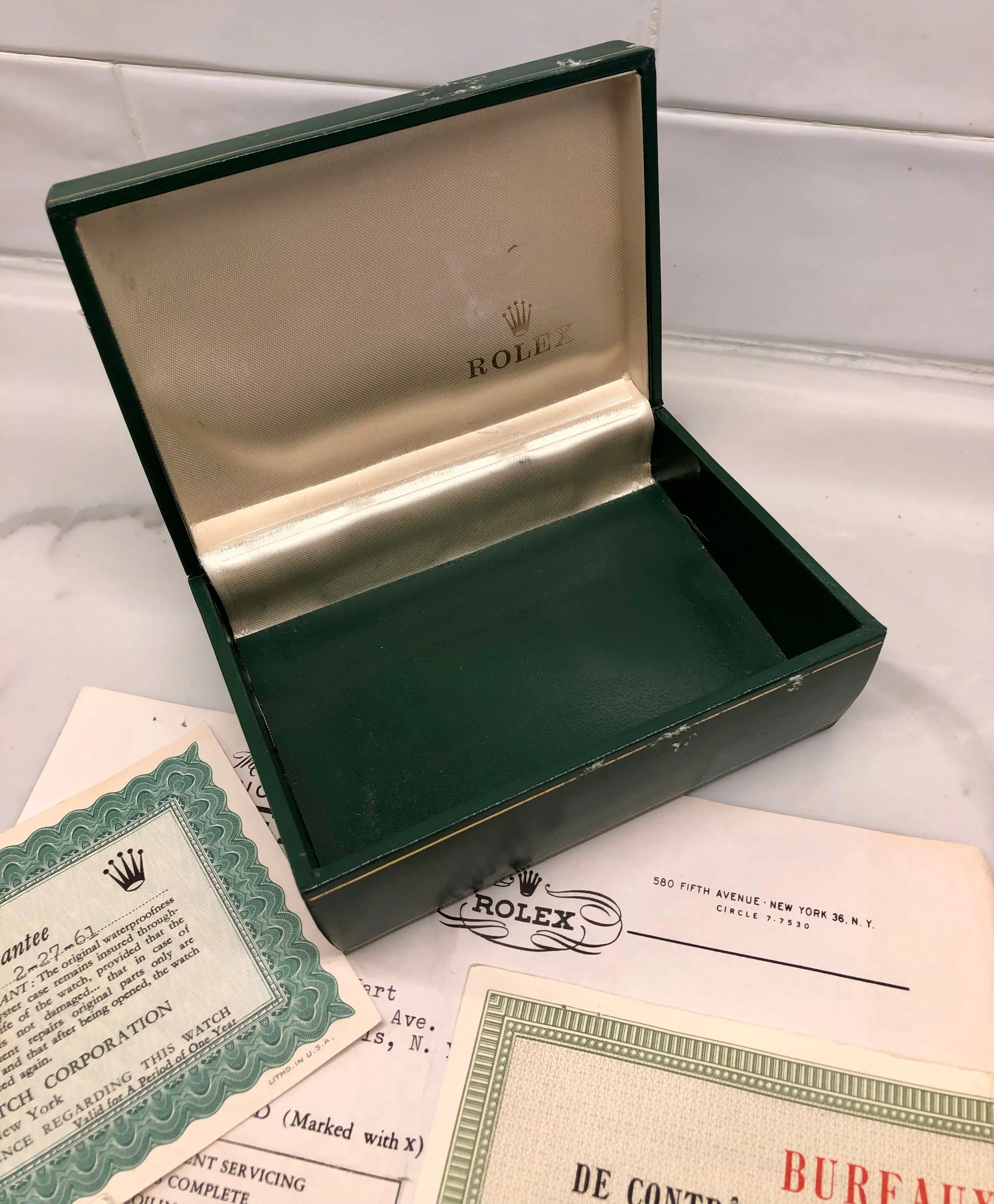 1954 Rolex Oyster Perpetual 6581 Caliber 1030 Steel Wristwatch with PX Store Box Papers and Chronometer Certificate