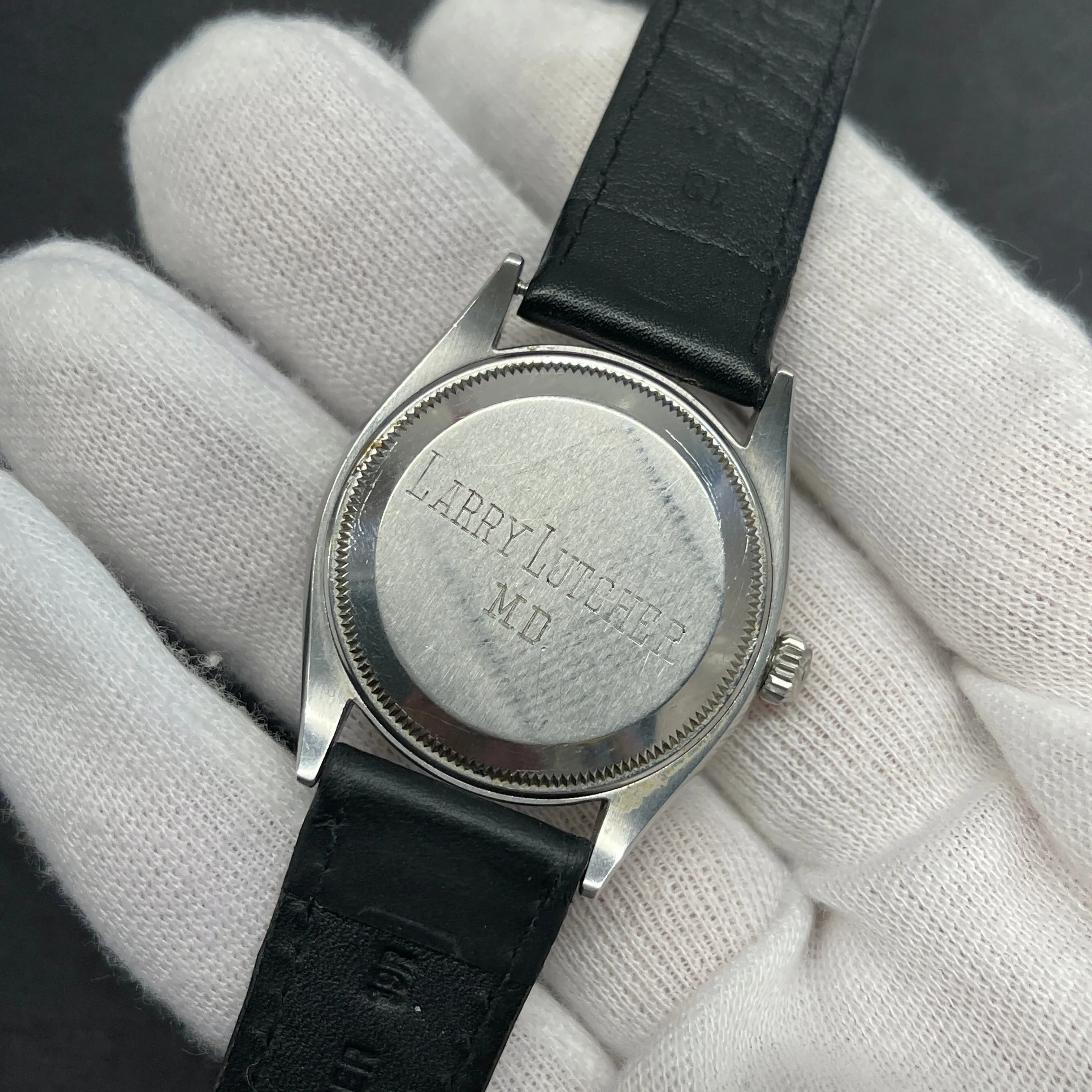 1956 Vintage Rolex Oyster Perpetual 6564 Waffle Dial Automatic Wristwatch