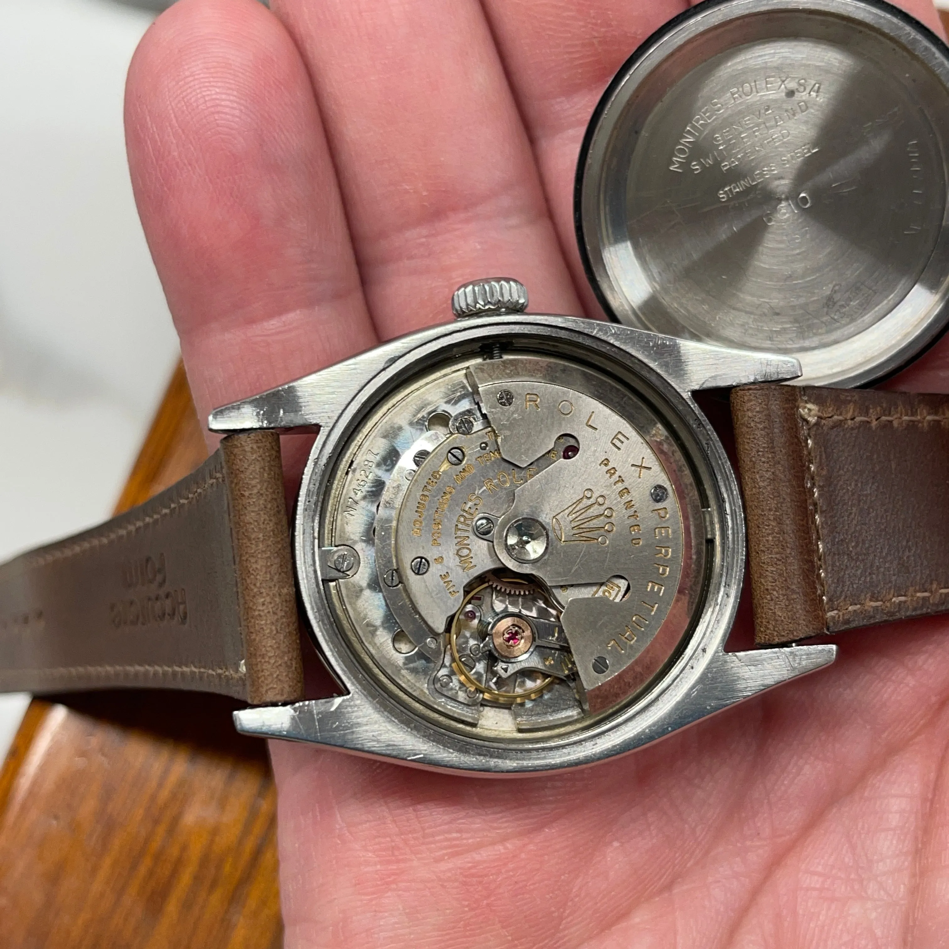 1957 Vintage Rolex Explorer 6610 Tropical Chapter Ring Gilt Swiss Only Wristwatch