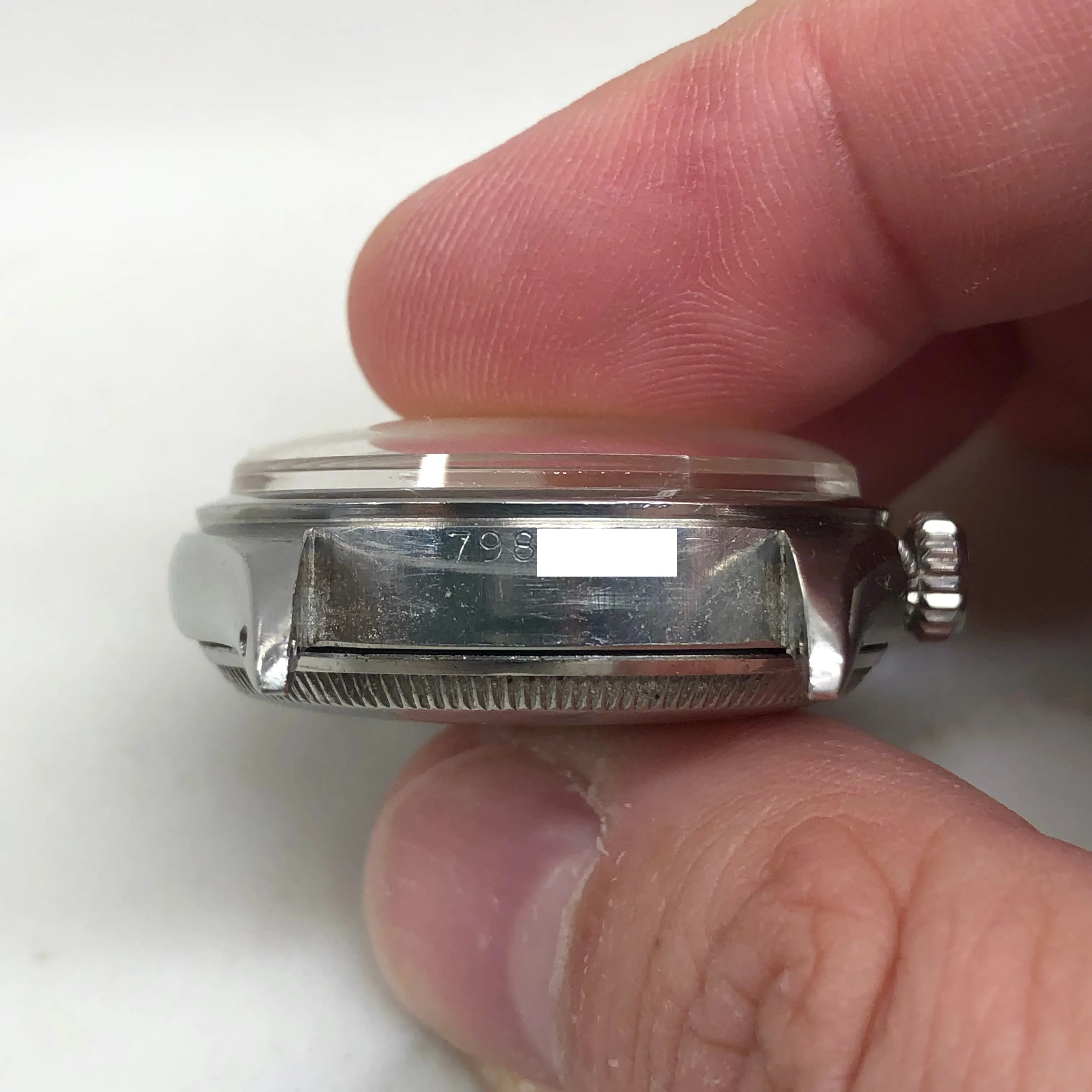 1958 Rolex Oyster Perpetual 6084 White Waffle Dial Big Logo Steel Rivet Bracelet Automatic Wristwatch