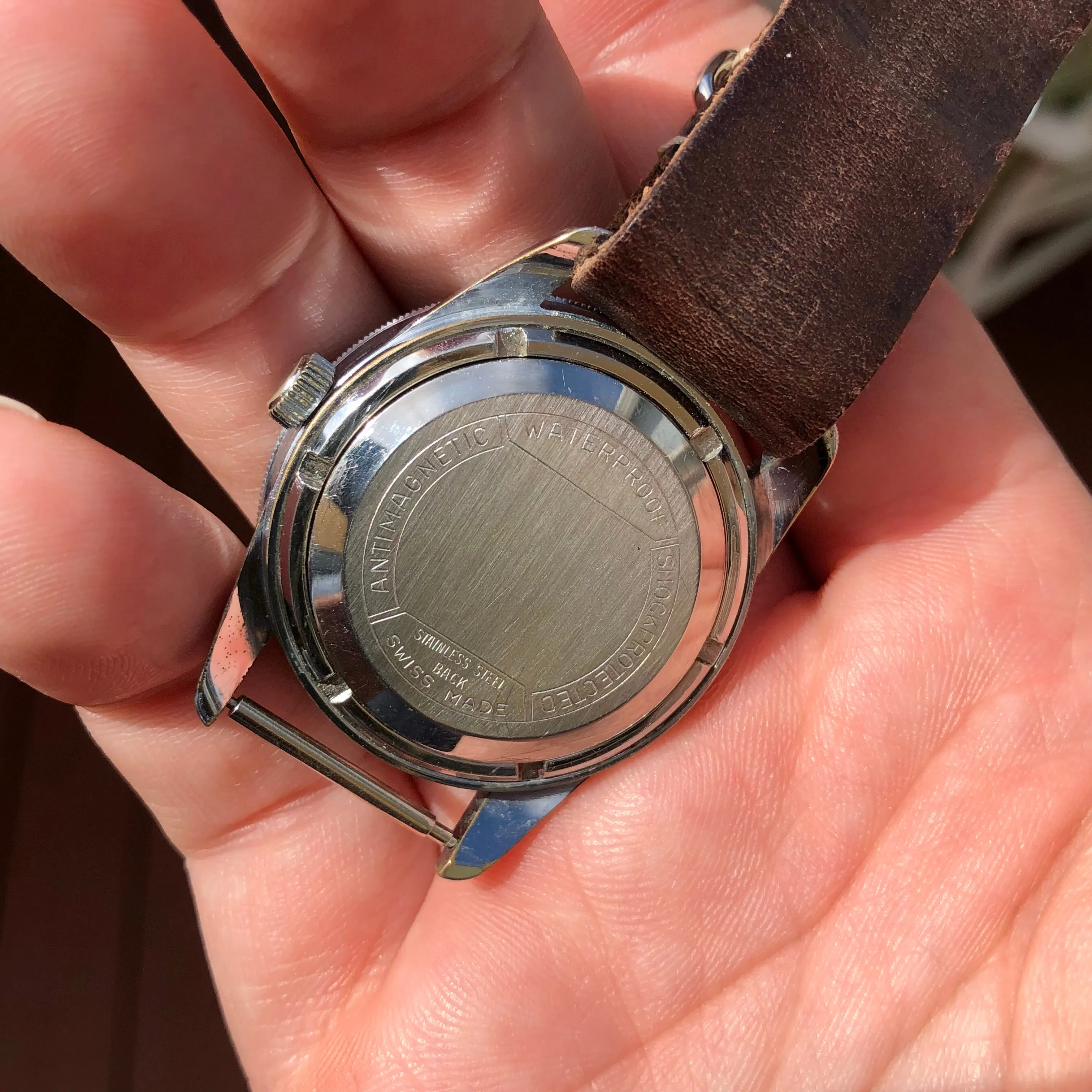 1959 Vintage Waltham Blancpain Bathyscaphe MC4 Automatic Black Bakelite Wristwatch