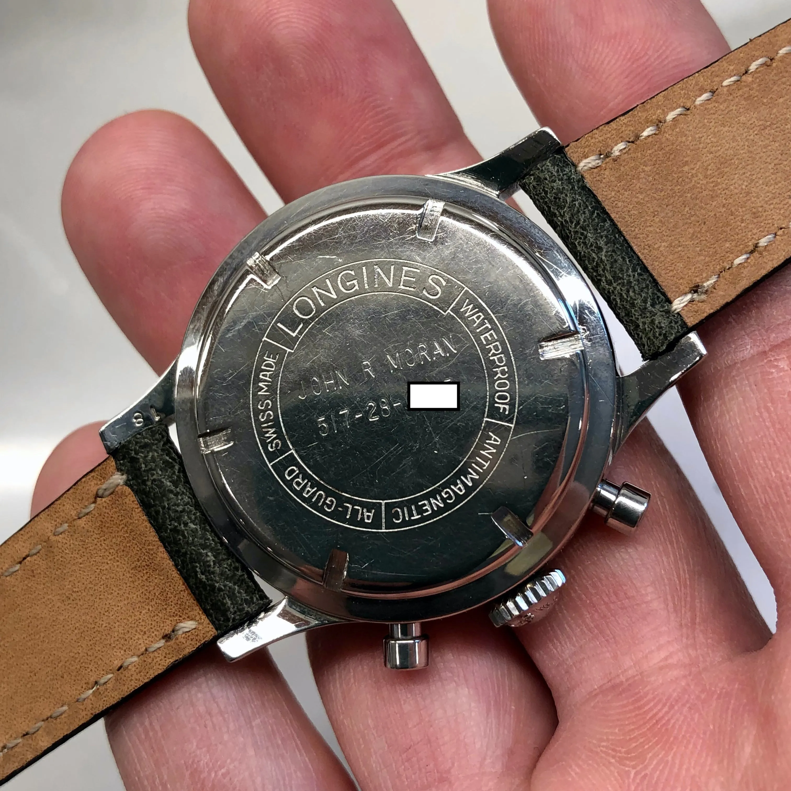 1960 Longines 6474 Stainless Steel 30CH Chronograph Telephone Dial Vintage Wristwatch with Extract