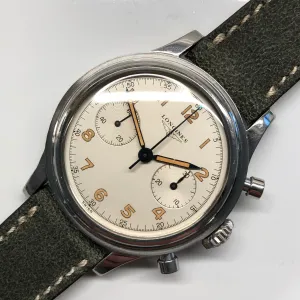 1960 Longines 6474 Stainless Steel 30CH Chronograph Telephone Dial Vintage Wristwatch with Extract