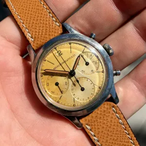 1960s Abercrombie & Fitch Co. 2444 (Heuer) Chronograph Valjoux 72 Manual Steel Wristwatch