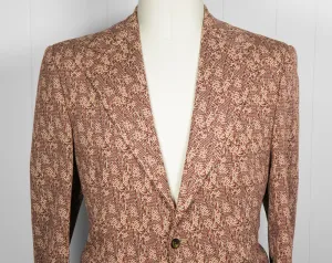 1960's Brown & Burnt Orange "The Traveller" Knit Blazer, Size M