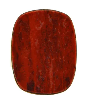 1960's Modernist Red Jasper 14 Karat Yellow Gold Vintage Signet Ring
